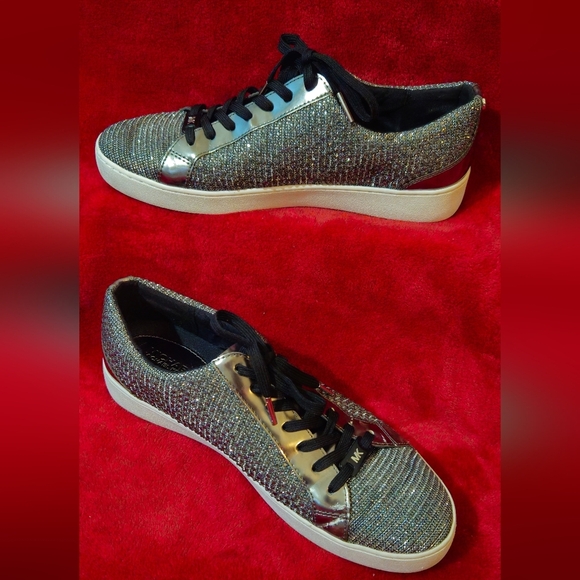Michael Kors Silver Sparkly Women's Sneakers - Size 10 - Picture 5 of 10
